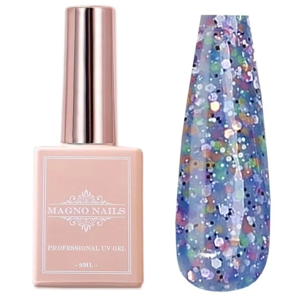 UV Gel - Blau Pailetten Nachtleuchtend - Night Glow Confetti Gel - Funky Blue